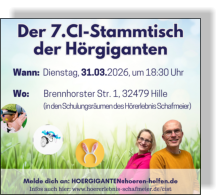 Der 7. CI Stammtisch der Hörgigsnten steht an